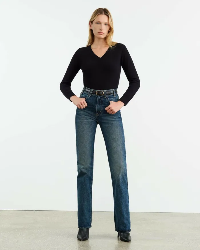 Nili Lotan CAMELIA CASHMERE SWEATER Dark Navy Women Knits and Sweaters