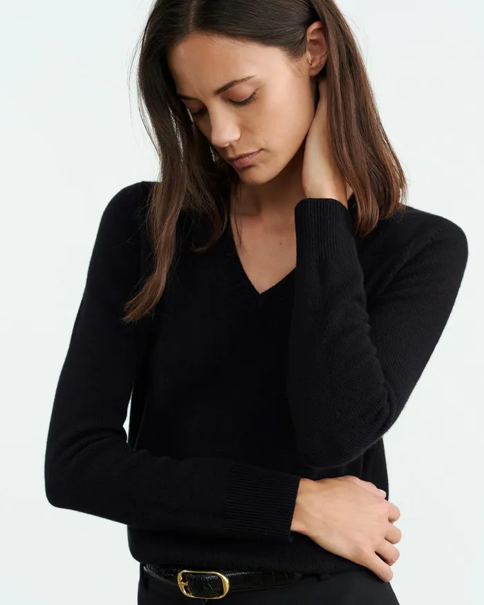 Nili Lotan CAMELIA CASHMERE SWEATER Dark Navy Women Knits and Sweaters