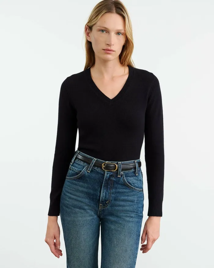 Nili Lotan CAMELIA CASHMERE SWEATER Dark Navy Women Knits and Sweaters