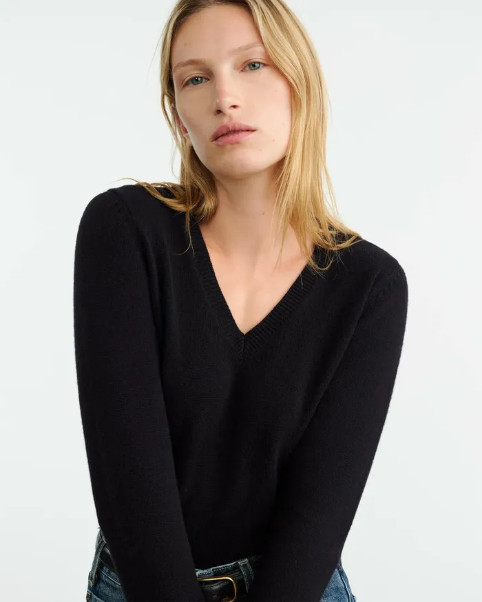 Nili Lotan CAMELIA CASHMERE SWEATER Dark Navy Women Knits and Sweaters