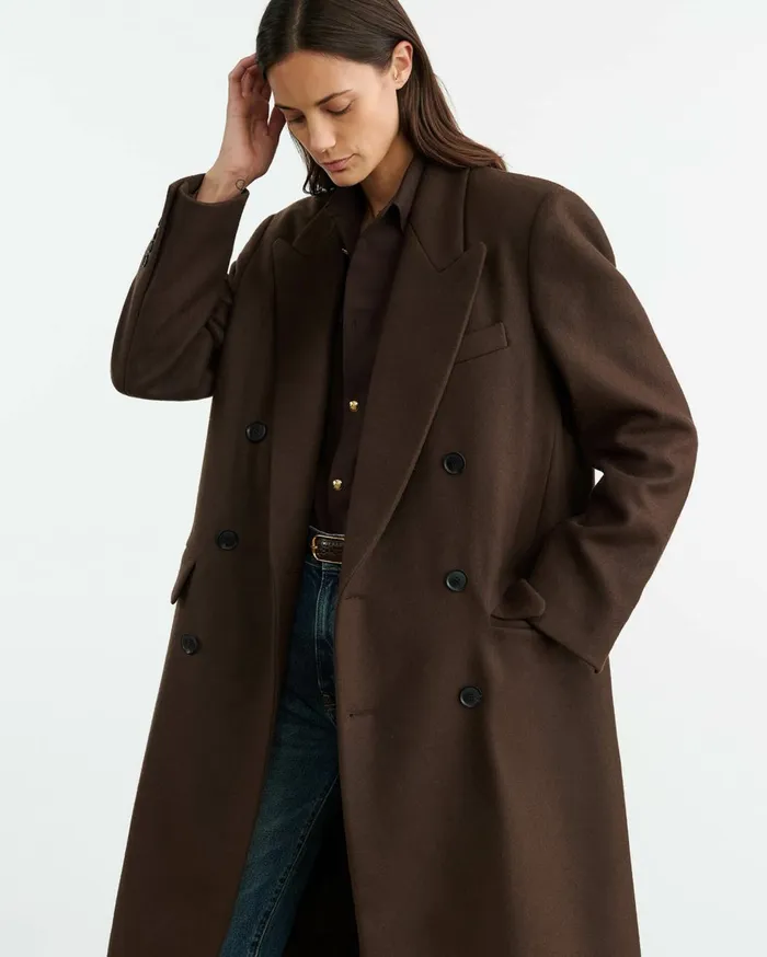 Nili Lotan EDMONT COAT Cocoa Women Coats and Outerwear
