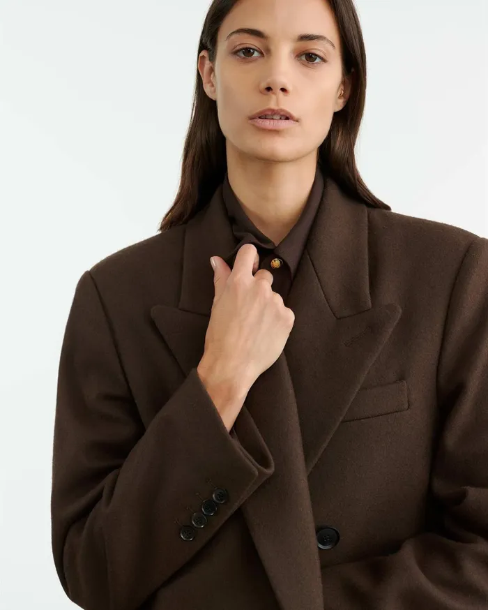 Nili Lotan EDMONT COAT Cocoa Women Coats and Outerwear