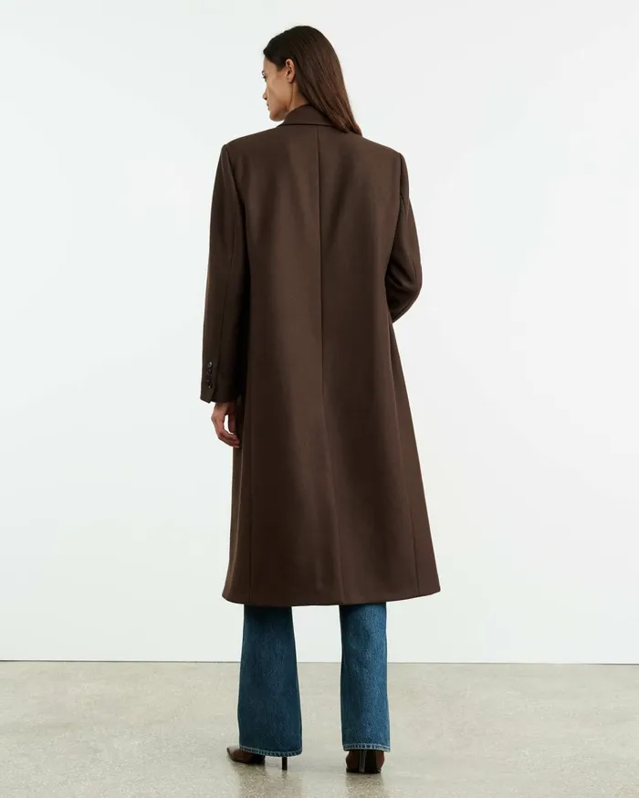 Nili Lotan EDMONT COAT Cocoa Women Coats and Outerwear