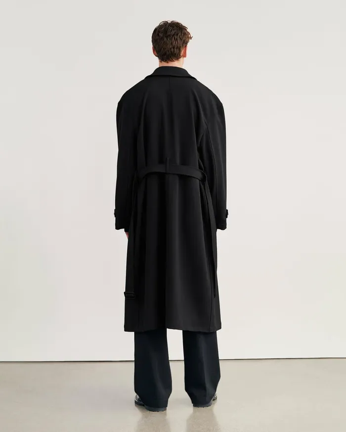 Nili Lotan ERNEST TRENCH COAT Black Men Jackets and Coats