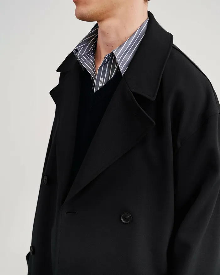 Nili Lotan ERNEST TRENCH COAT Black Men Jackets and Coats