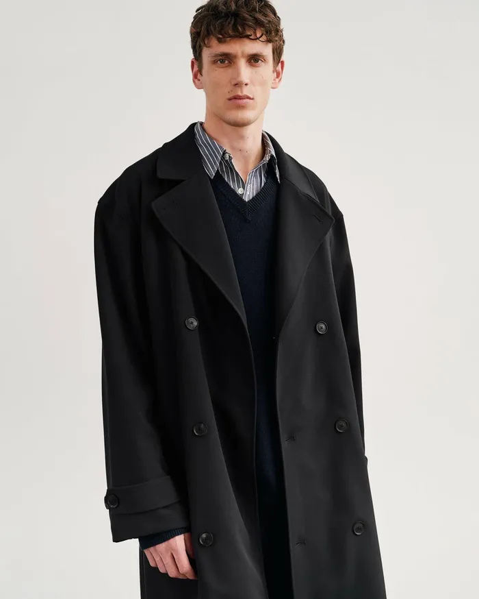 Nili Lotan ERNEST TRENCH COAT Black Men Jackets and Coats