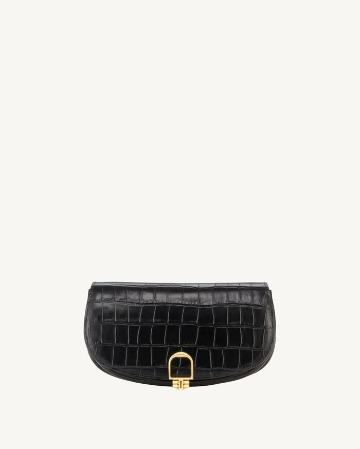 Nili Lotan LA LUNE CLUTCH Black And Gold Women Handbags