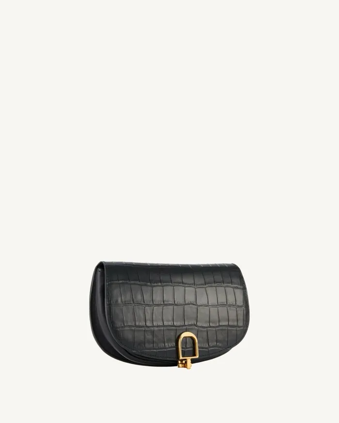 Nili Lotan LA LUNE CLUTCH Black And Gold Women Handbags