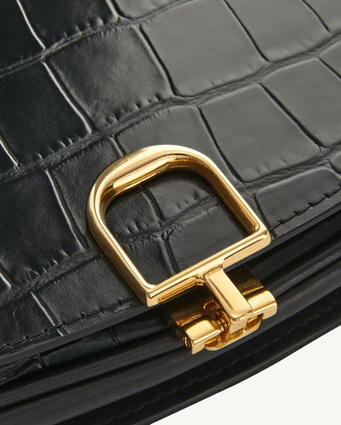 Nili Lotan LA LUNE CLUTCH Black And Gold Women Handbags