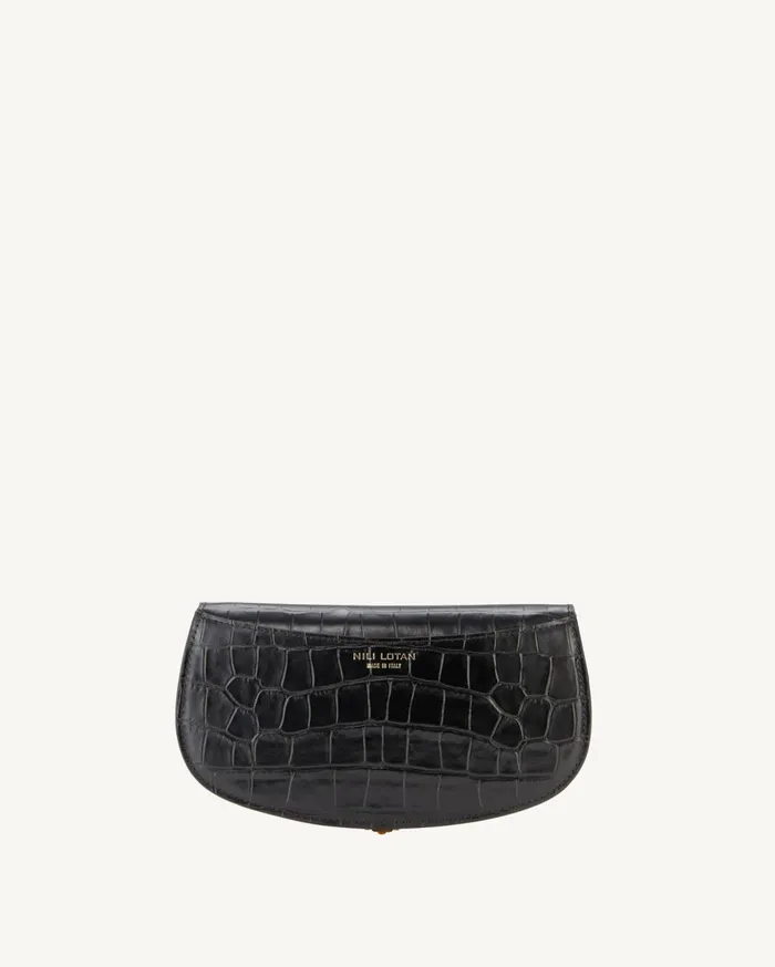 Nili Lotan LA LUNE CLUTCH Black And Gold Women Handbags