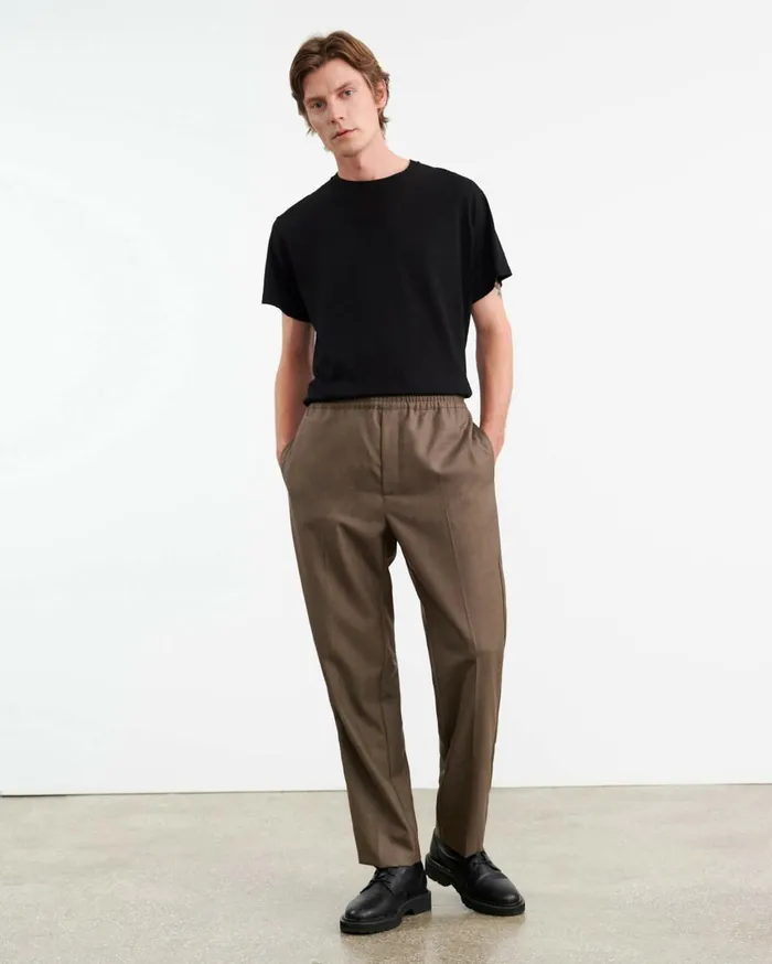 Nili Lotan LAWRENCE PANT Taupe Grey Men Pants and Shorts