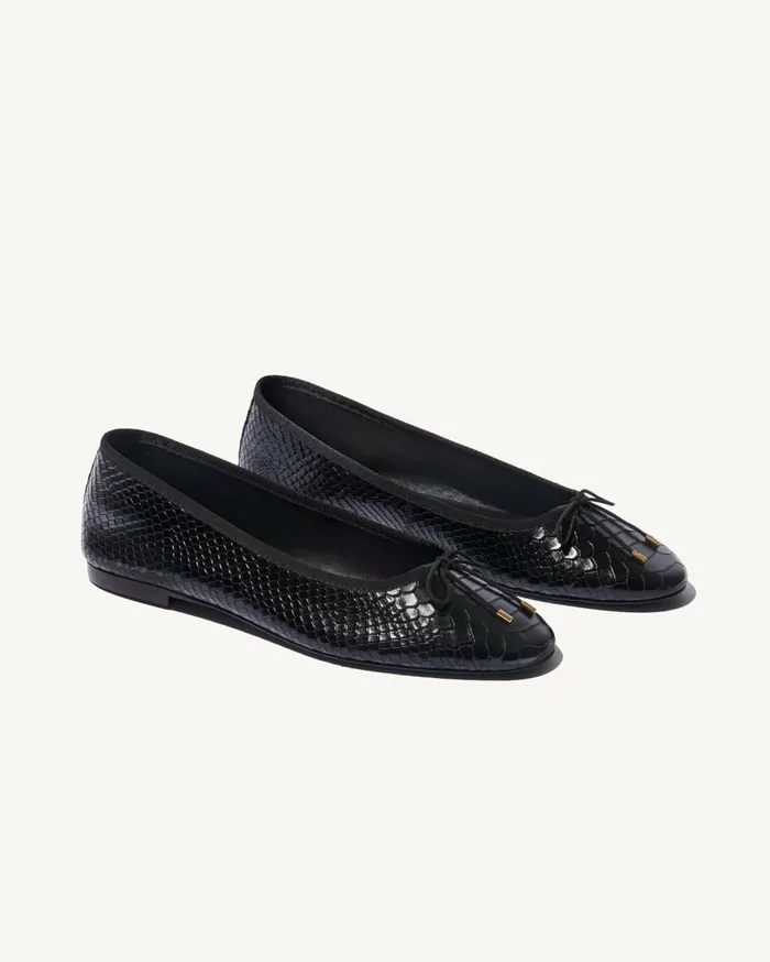 Nili Lotan LEATHER BALLET FLAT Black Women Belts and Accessories