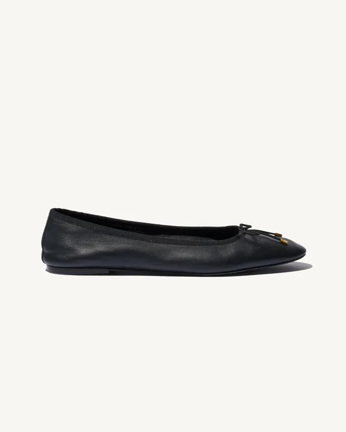 Nili Lotan LEATHER BALLET FLAT Black Women Belts and Accessories