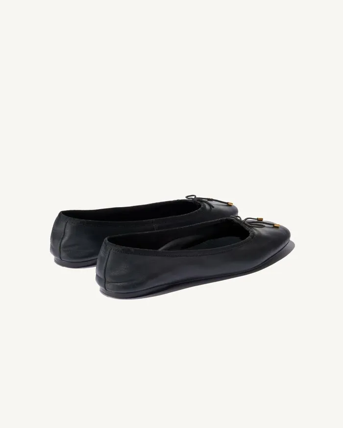 Nili Lotan LEATHER BALLET FLAT Black Women Belts and Accessories