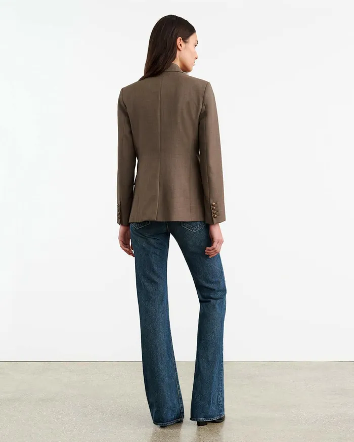 Nili Lotan NELSON JACKET Taupe Grey Women Jackets and Blazers