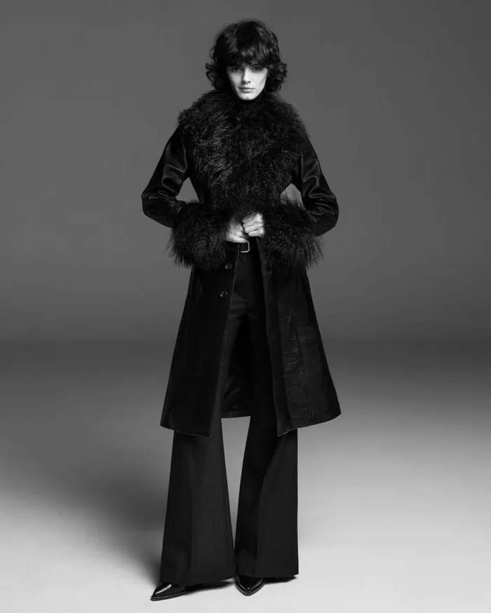 Nili Lotan SOLENE LEATHER COAT Black Women Coats and Outerwear