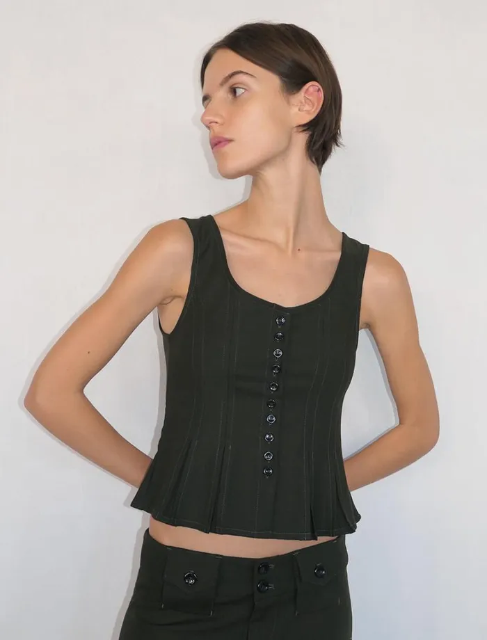 No 1798 Mauro Dark Khaki Women Paloma Wool Tops