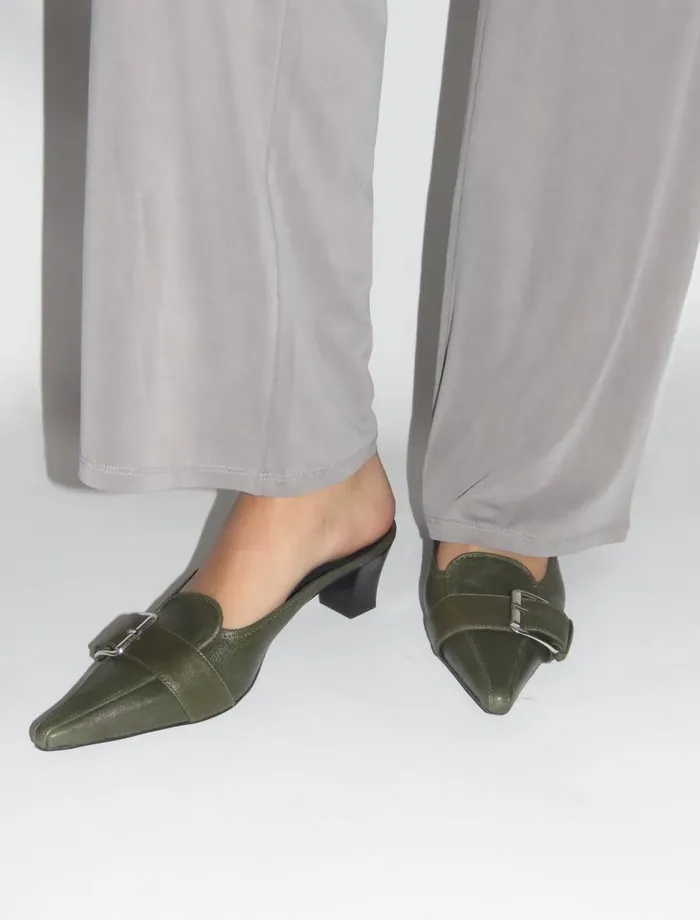 No 1973 Leslie Mule Khaki Women Paloma Wool Shoes