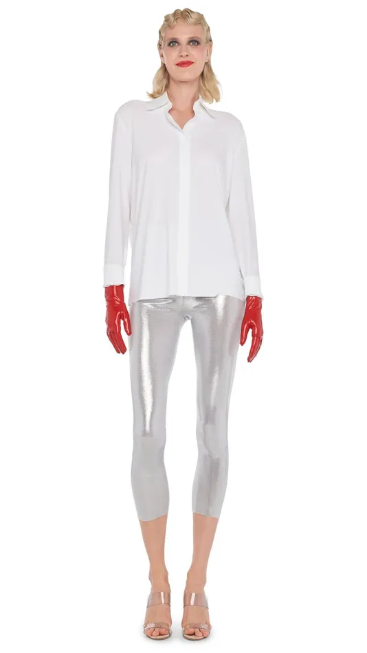 Norma Kamali Bottoms CROPPED LEGGING Silver 8211 Clothing