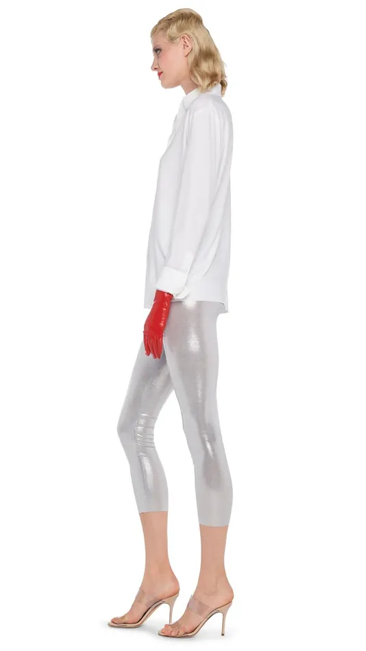 Norma Kamali Bottoms CROPPED LEGGING Silver 8211 Clothing