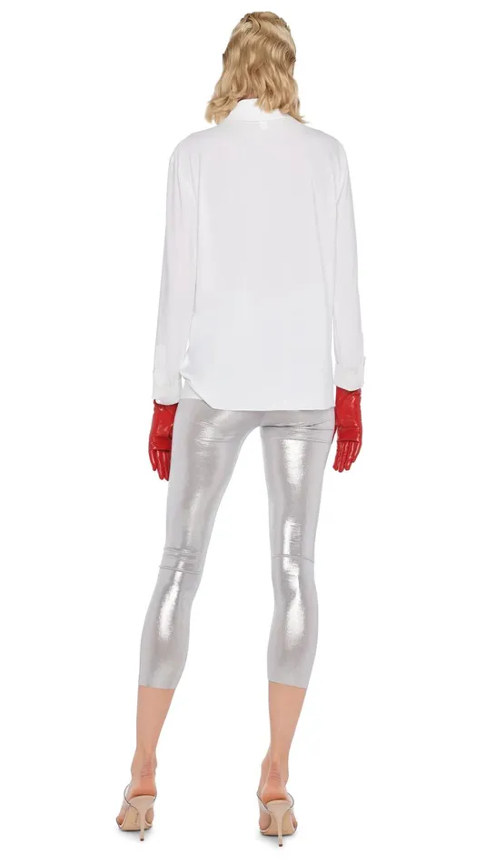 Norma Kamali Bottoms CROPPED LEGGING Silver 8211 Clothing