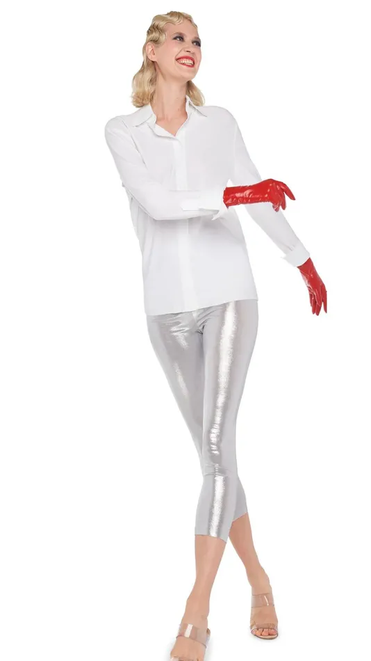 Norma Kamali Bottoms CROPPED LEGGING Silver 8211 Clothing