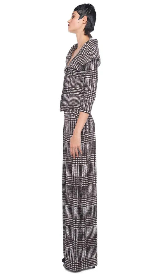 Norma Kamali Bottoms HIGH WAIST PLEAT PANT Chocolate Glenn Plaid Tweed 8211 Clothing Norma Kamali Bottoms HIGH WAIST PLEAT PANT Chocolate Glenn Plaid Tweed 8211 Clothing