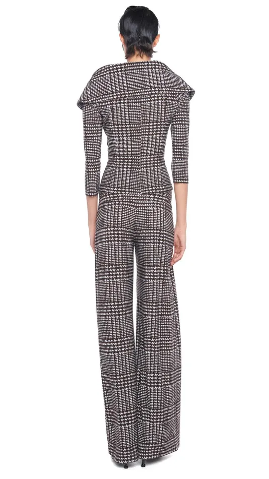 Norma Kamali Bottoms HIGH WAIST PLEAT PANT Chocolate Glenn Plaid Tweed 8211 Clothing Norma Kamali Bottoms HIGH WAIST PLEAT PANT Chocolate Glenn Plaid Tweed 8211 Clothing