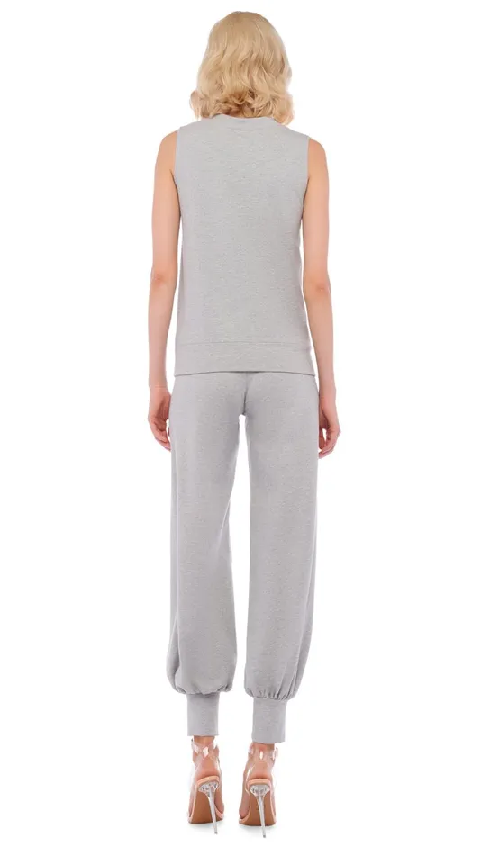 Norma Kamali Bottoms JOG FULL PANT Light Heather Grey 8211 Clothing