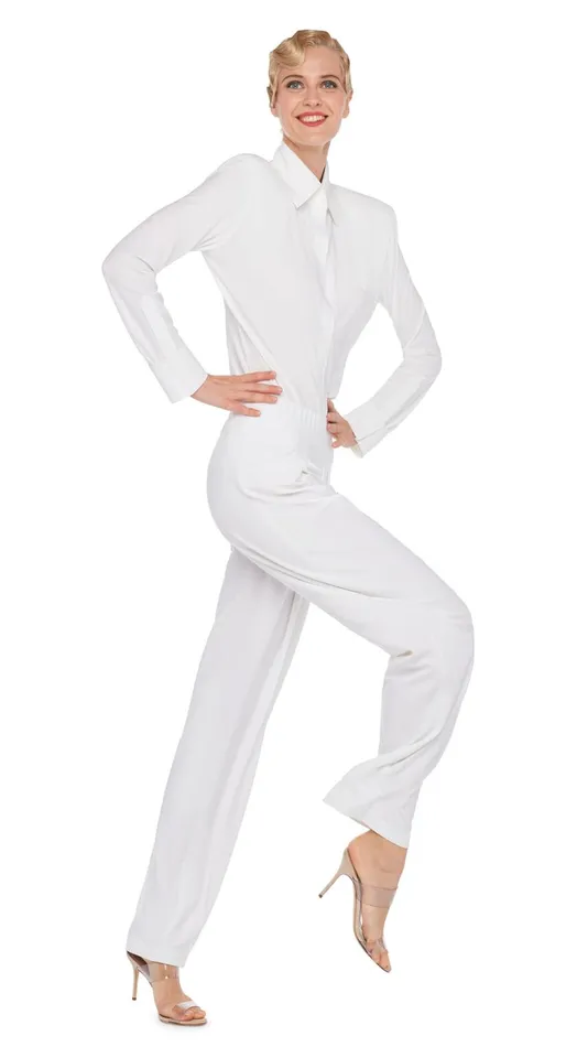 Norma Kamali Bottoms LOW RISE PLEATED TROUSER Snow White 8211 Clothing