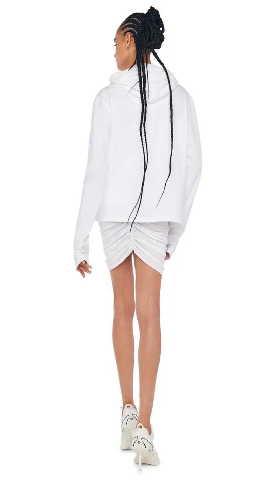 Norma Kamali Bottoms SHIRRED MINI SKIRT Snow White 8211 Clothing