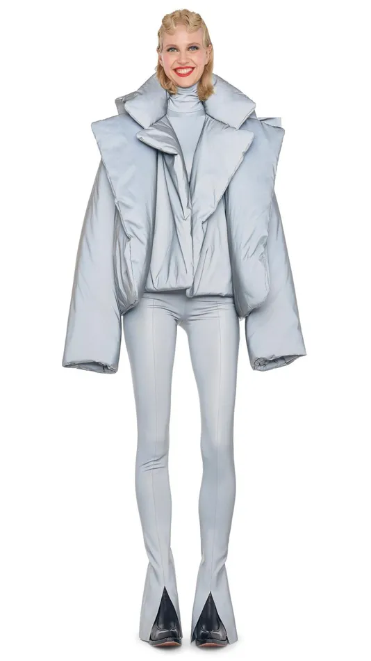 Norma Kamali Coats HOODED SLEEPING BAG JACKET Grey 8211 Clothing