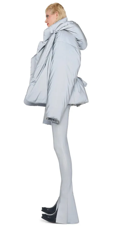 Norma Kamali Coats HOODED SLEEPING BAG JACKET Grey 8211 Clothing
