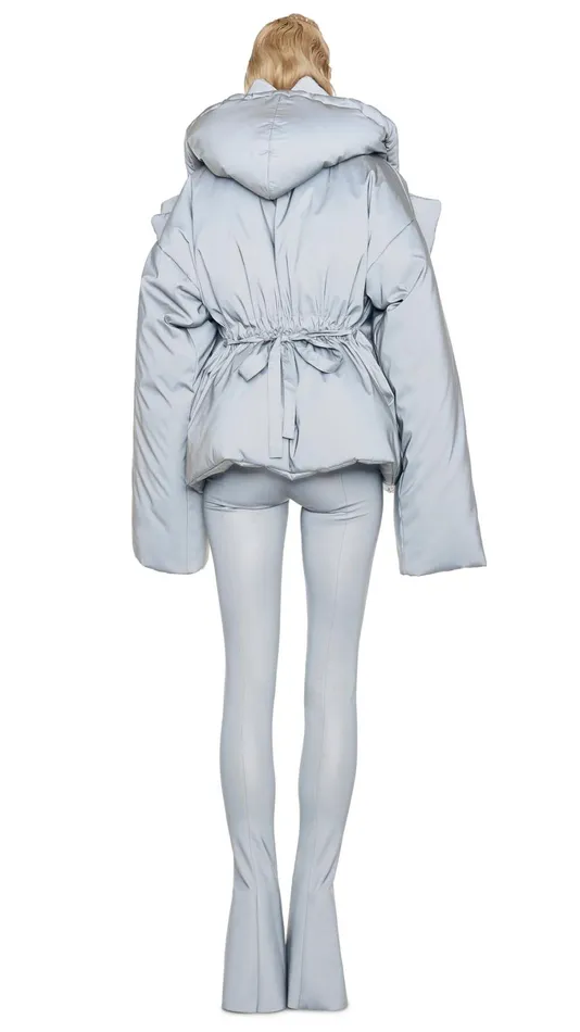 Norma Kamali Coats HOODED SLEEPING BAG JACKET Grey 8211 Clothing