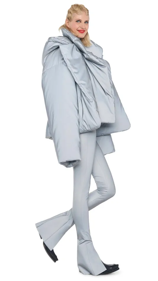 Norma Kamali Coats HOODED SLEEPING BAG JACKET Grey 8211 Clothing