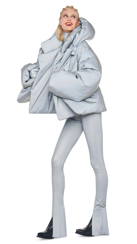 Norma Kamali Coats HOODED SLEEPING BAG JACKET Grey 8211 Clothing