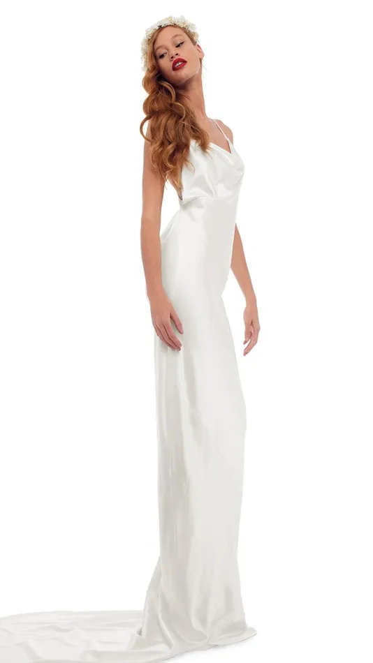 Norma Kamali Dresses CROSS BACK BIAS GOWN Snow White 8211 Clothing