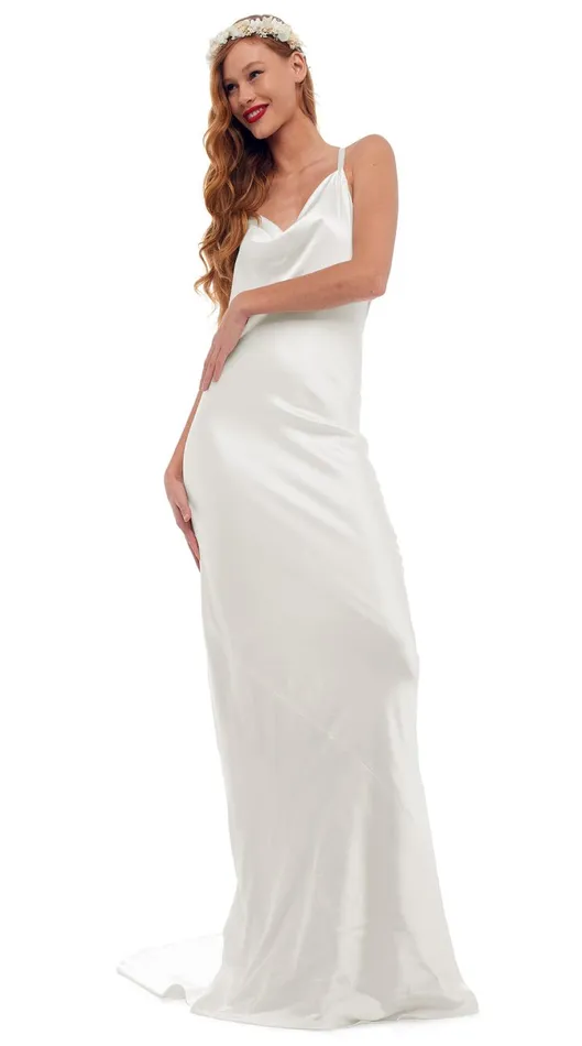 Norma Kamali Dresses CROSS BACK BIAS GOWN Snow White 8211 Clothing