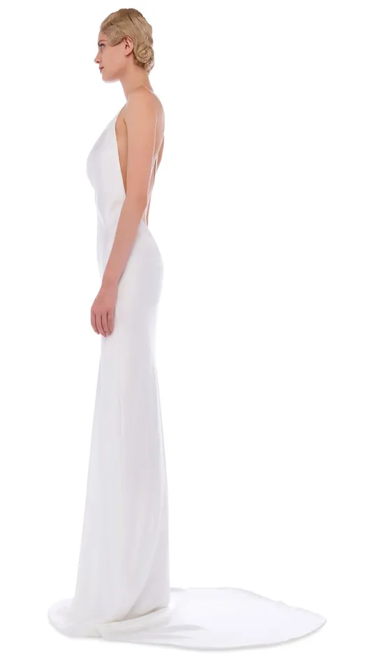 Norma Kamali Dresses CROSS BACK BIAS GOWN Snow White 8211 Clothing