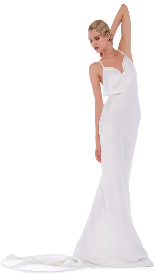Norma Kamali Dresses CROSS BACK BIAS GOWN Snow White 8211 Clothing