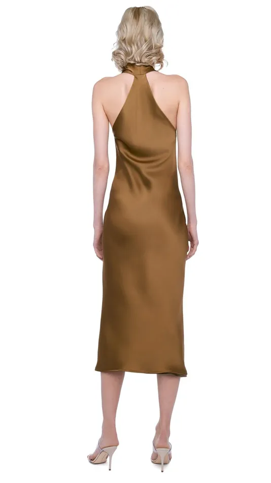 Norma Kamali Dresses HALTER DRAPE DRESS TO MIDCALF Woods 8211 Clothing
