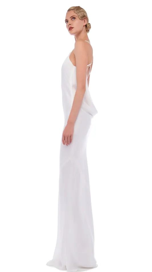 Norma Kamali Dresses ONE SHOULDER BIAS GOWN Snow White 8211 Clothing