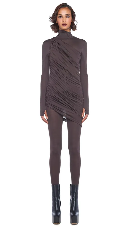 Norma Kamali Dresses PICKLEBALL DIANA DRESS Chocolate 8211 Clothing