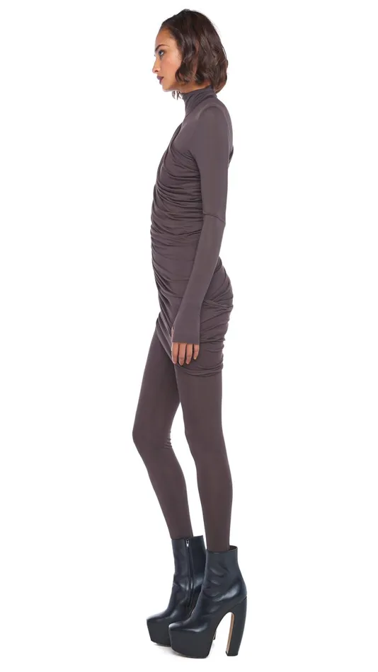Norma Kamali Dresses PICKLEBALL DIANA DRESS Chocolate 8211 Clothing