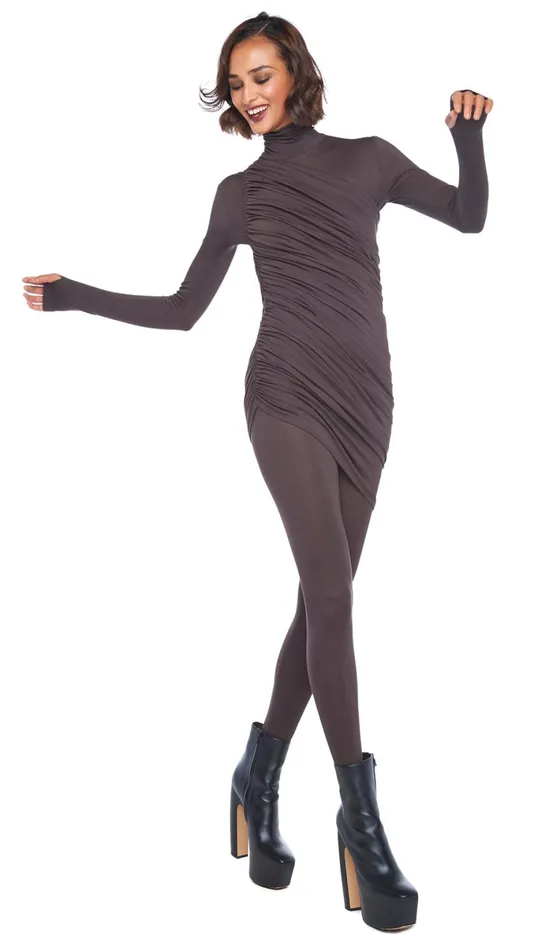 Norma Kamali Dresses PICKLEBALL DIANA DRESS Chocolate 8211 Clothing