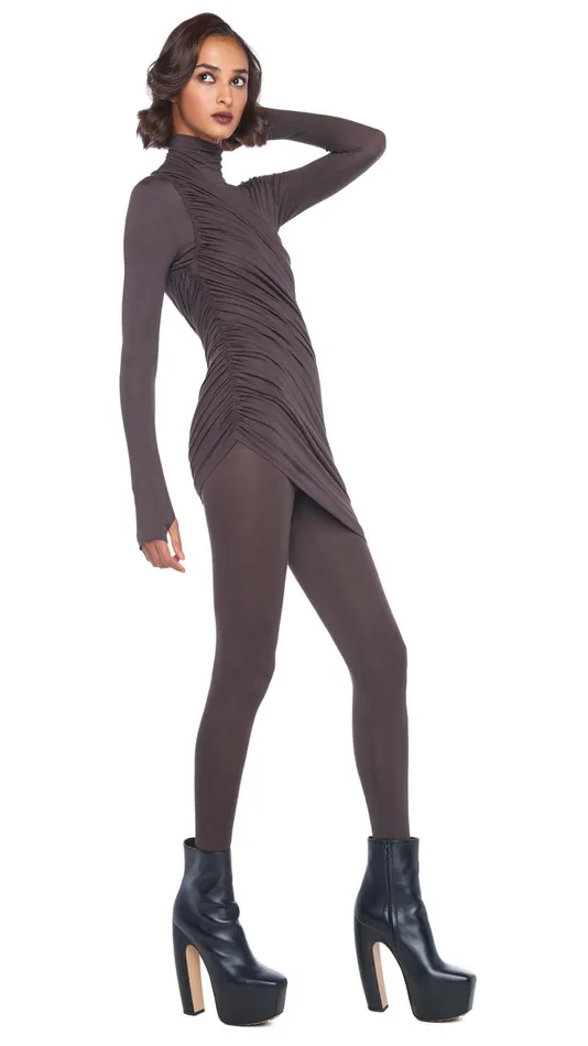 Norma Kamali Dresses PICKLEBALL DIANA DRESS Chocolate 8211 Clothing