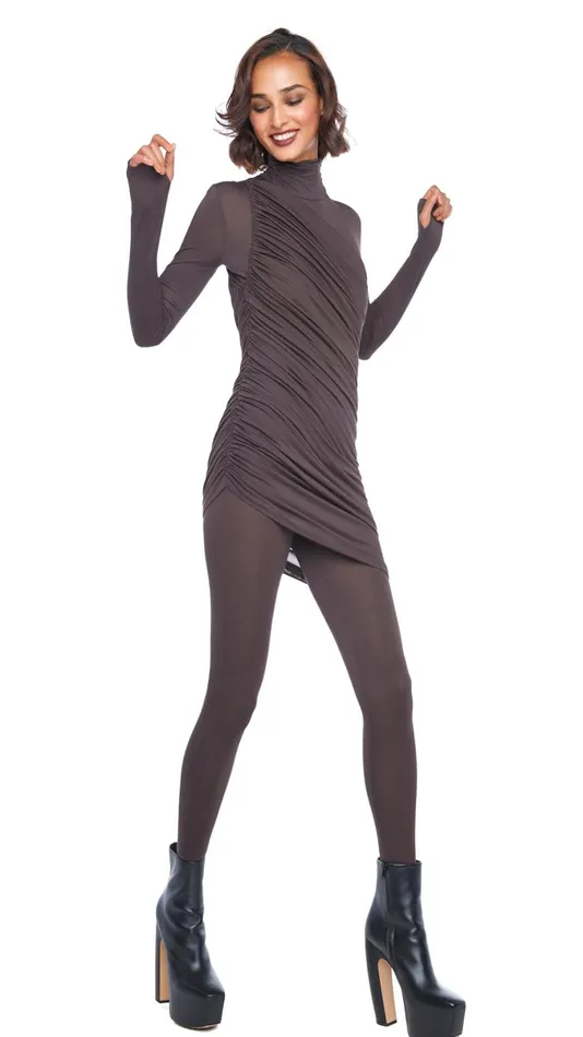 Norma Kamali Dresses PICKLEBALL DIANA DRESS Chocolate 8211 Clothing