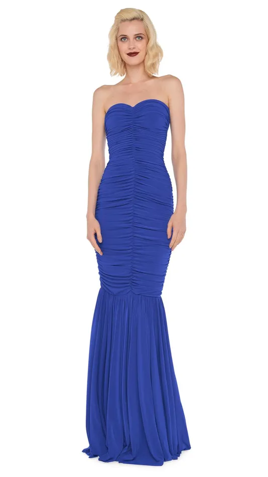 Norma Kamali Dresses SLINKY FISHTAIL GOWN Cobalt 8211 Clothing