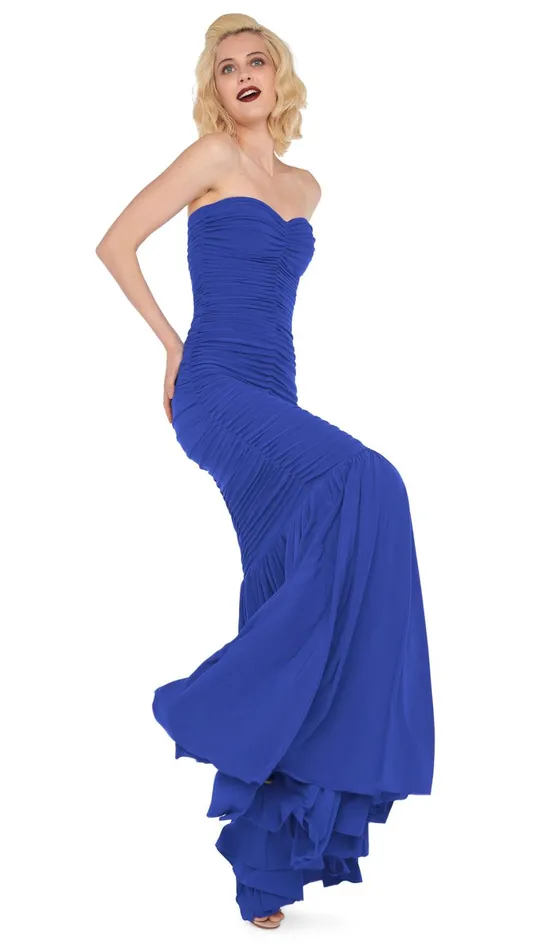 Norma Kamali Dresses SLINKY FISHTAIL GOWN Cobalt 8211 Clothing