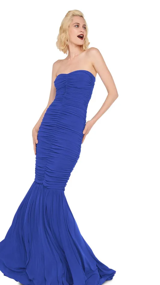 Norma Kamali Dresses SLINKY FISHTAIL GOWN Cobalt 8211 Clothing
